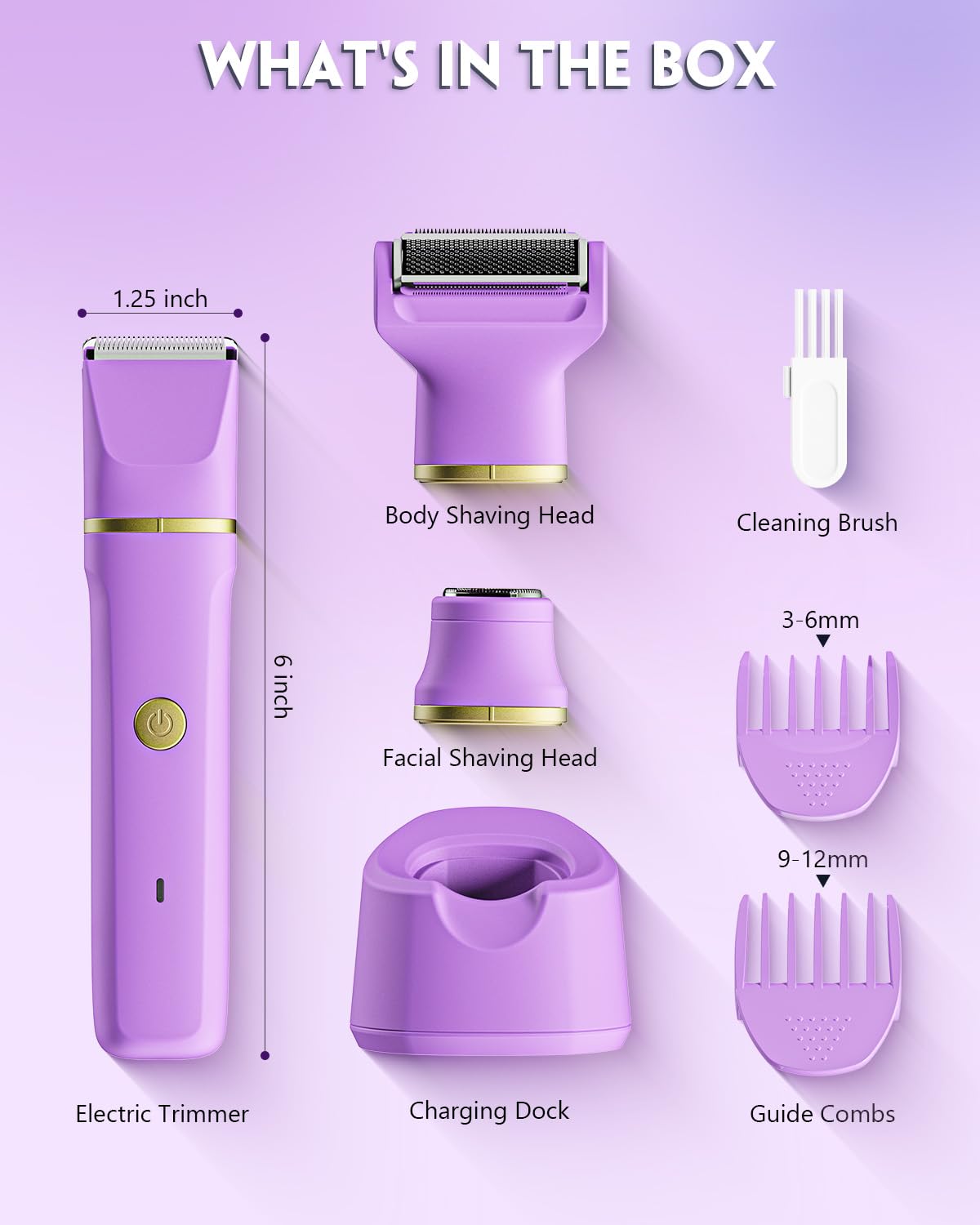 Tiovara Bikini Trimmer, base de carga inalámbrica incluida.