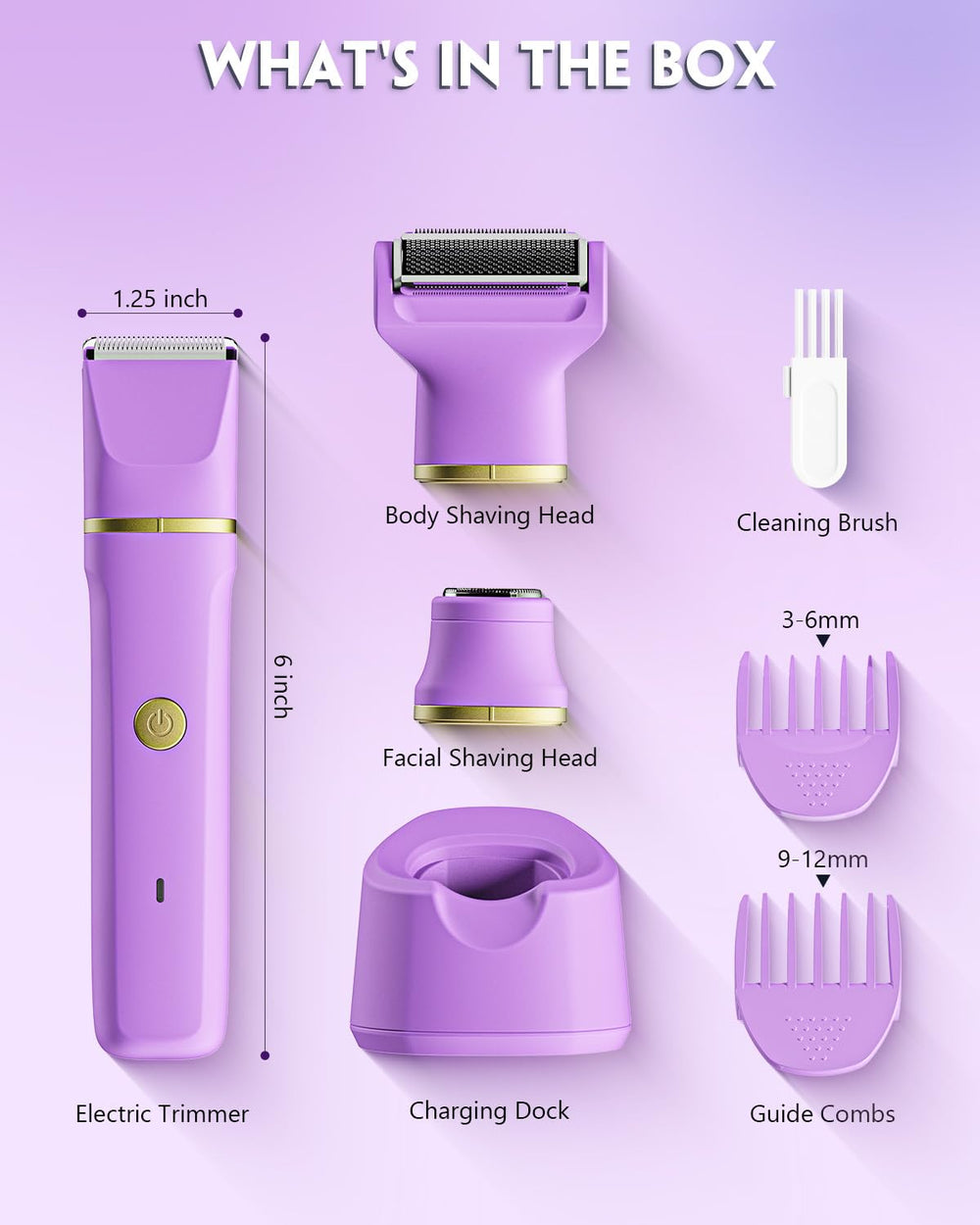 Tiovara Bikini Trimmer, base de carga inalámbrica incluida.