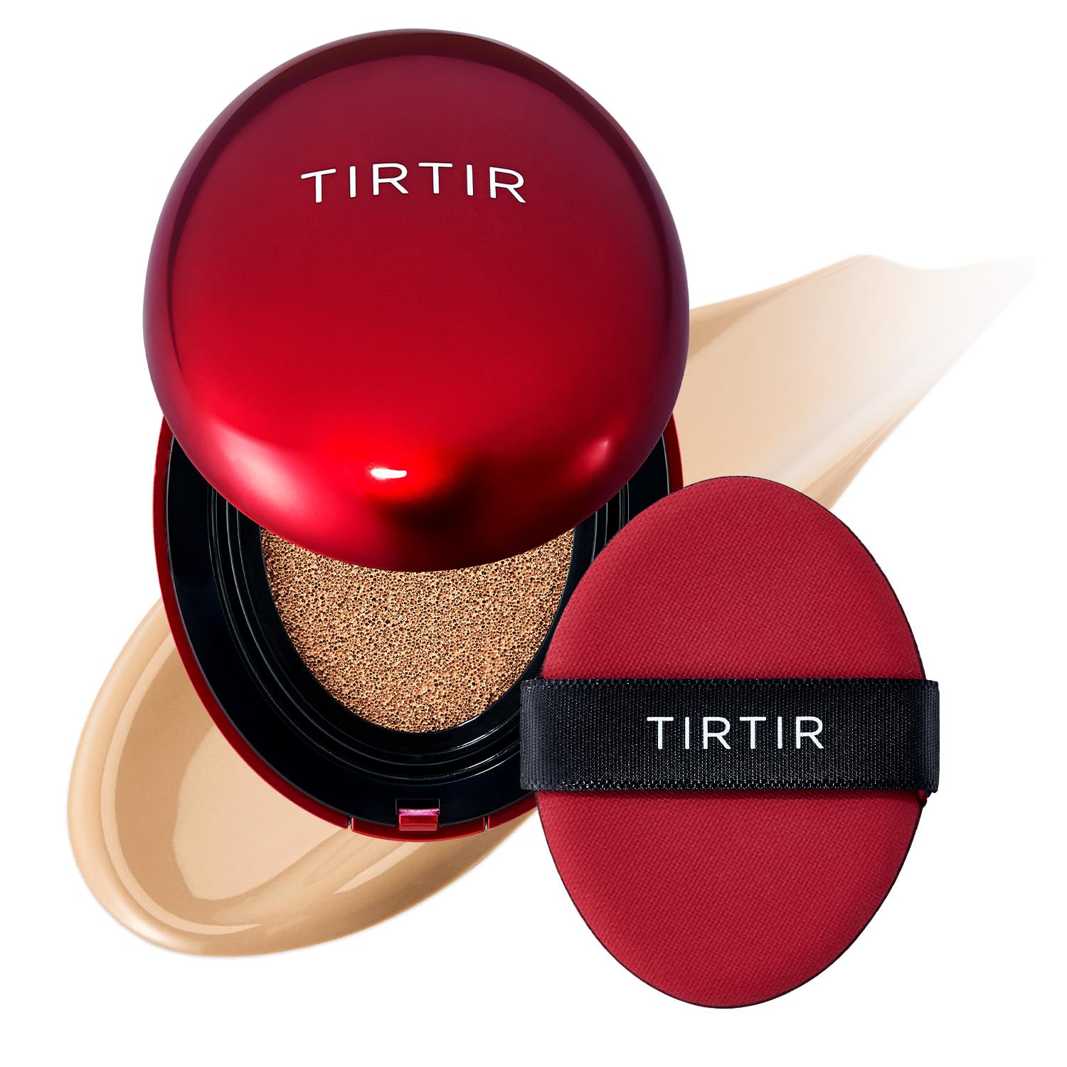 TIRTIR base en cojín roja: cobertura precisa para un acabado natural.