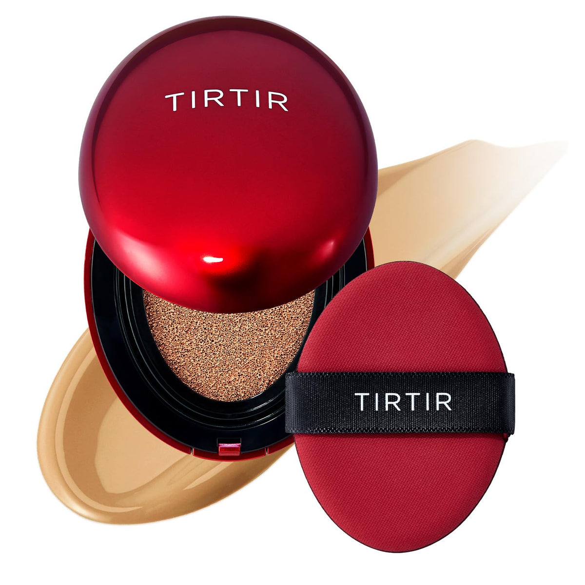 TIRTIR Base Cushion Ajuste Rojo ofrece cobertura precisa para un tono uniforme todo el día.