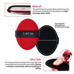 TIRTIR Esponja-cojin suave con diseño ergonómico para agarre cómodo