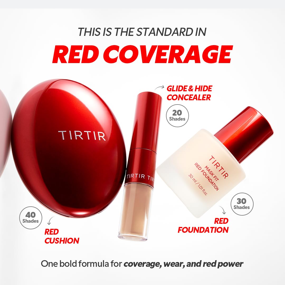 TIRTIR fond de teint Mask Fit Red, application précise pour couvrance modulable.