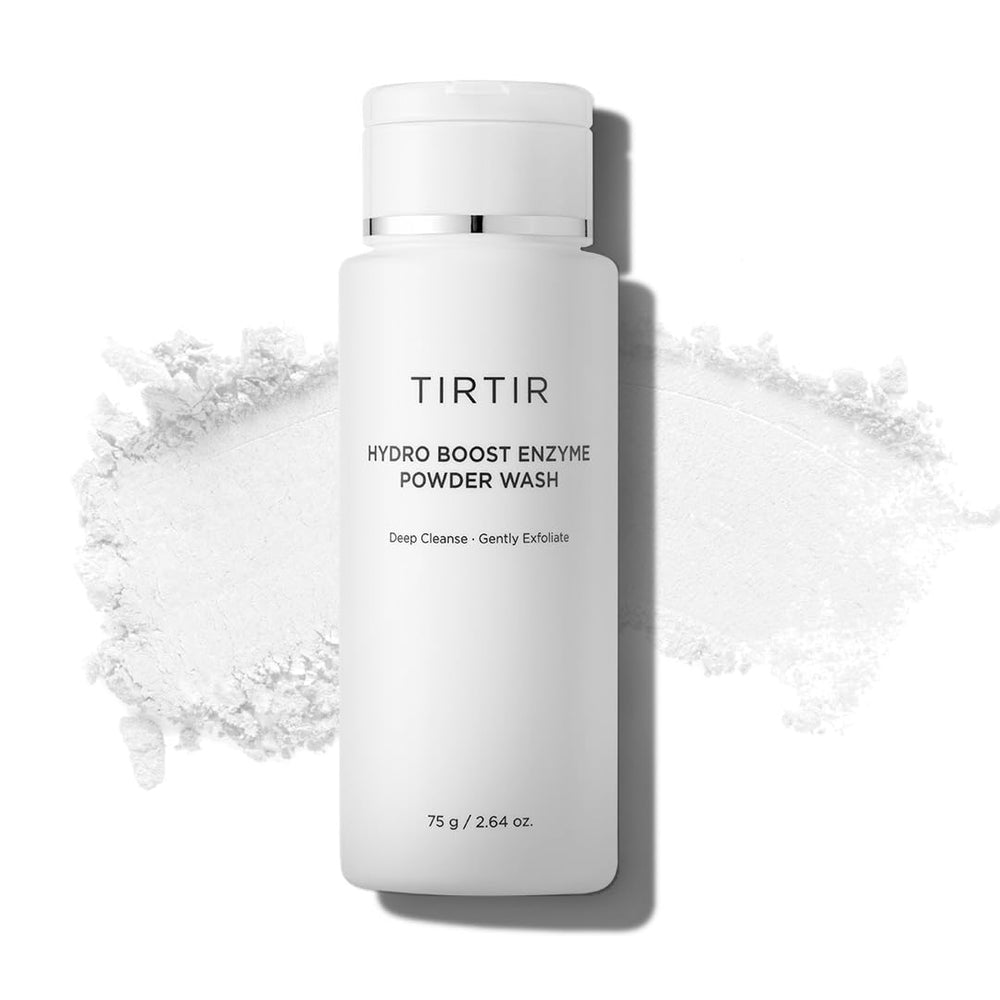 TIRTIR Hydro Boost Enzyme Powder, textura polvo para limpieza suave y profunda.