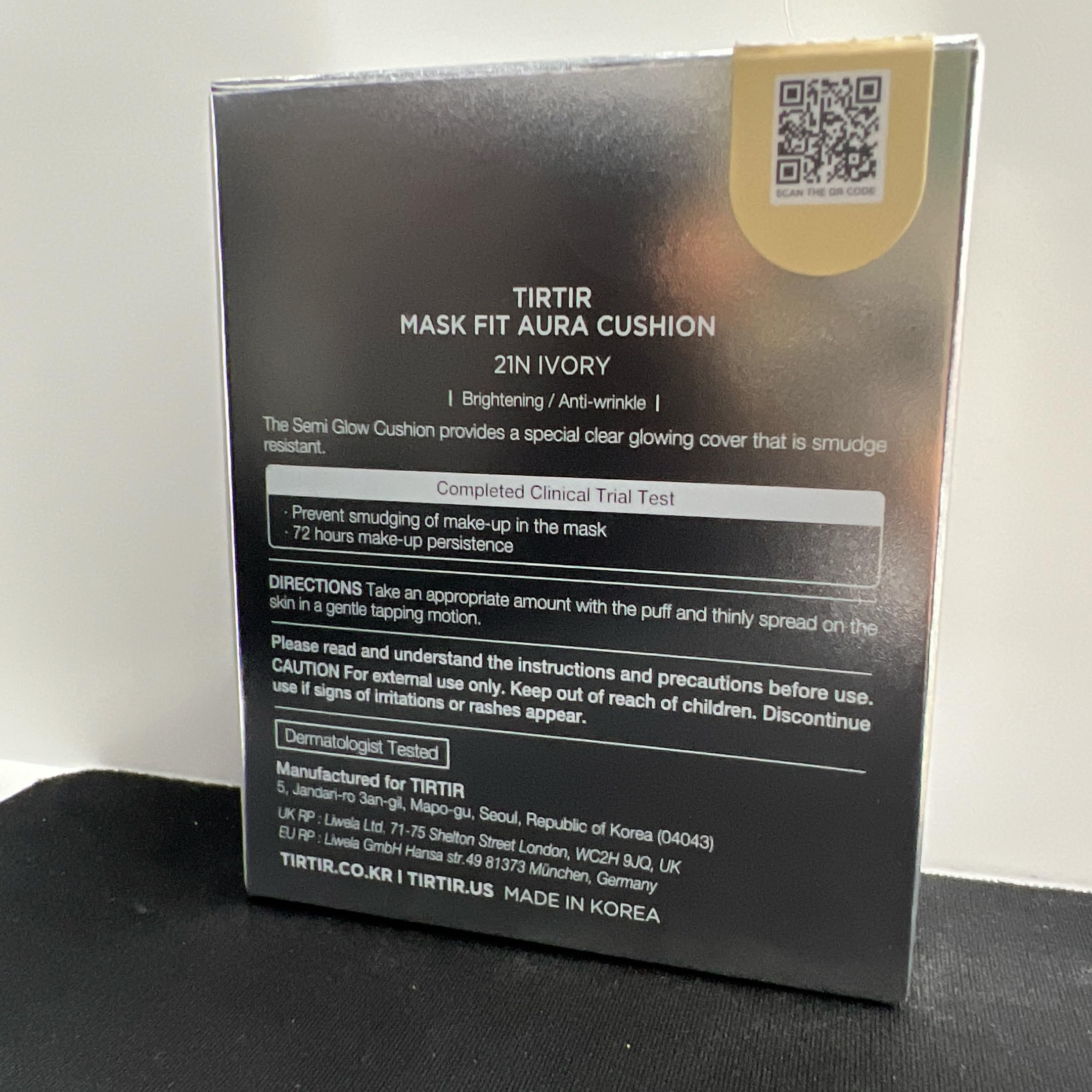 TIRTIR Mask Fit Aura Silver Cushion: radiancia duradera de hasta 72 horas.