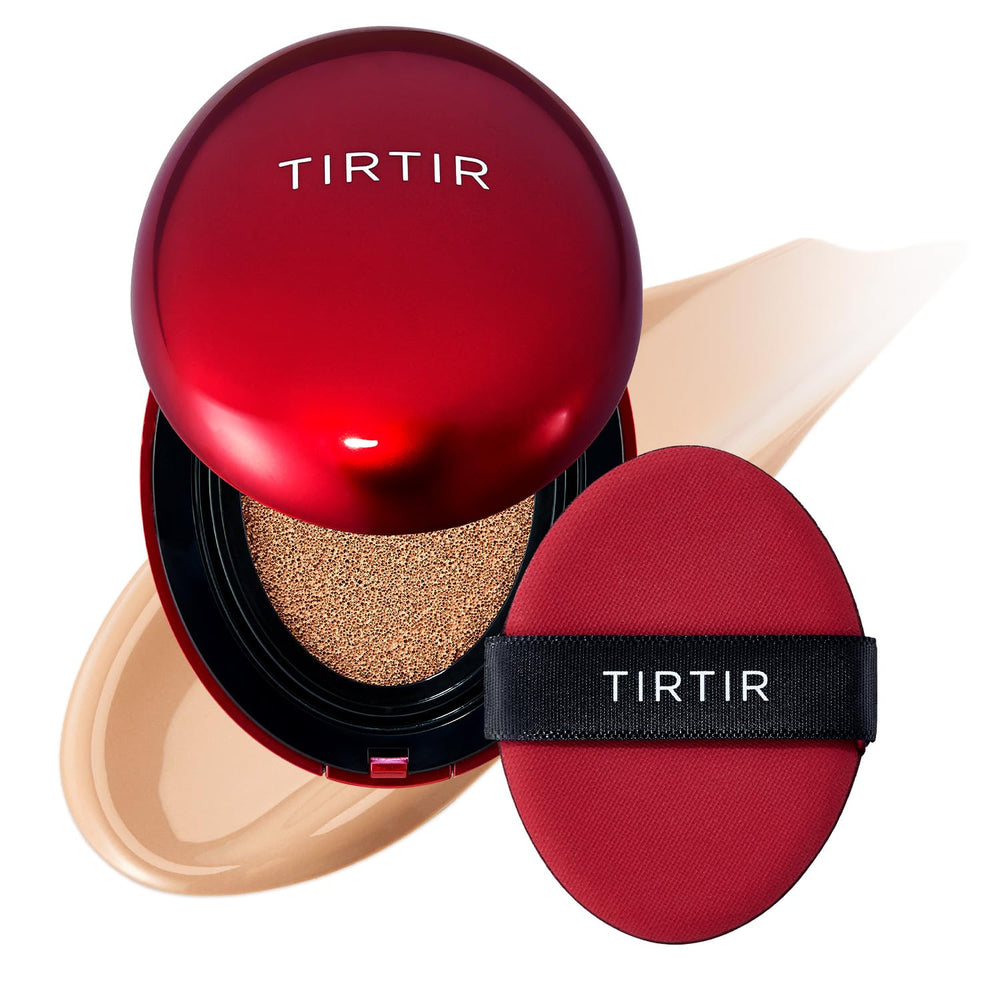 TIRTIR Mask Fit Red Cushion muestra el empaque elegante para uso diario.