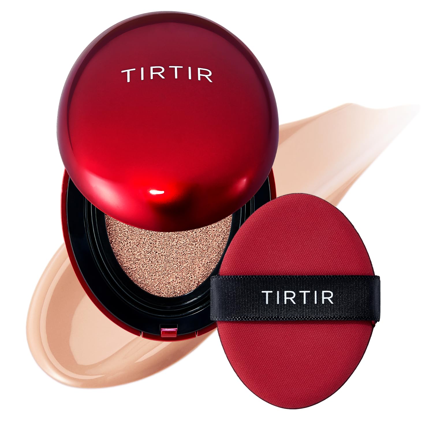 TIRTIR Mask Fit Red Cushion envase compacto para retoques ligeros y cobertura uniforme.