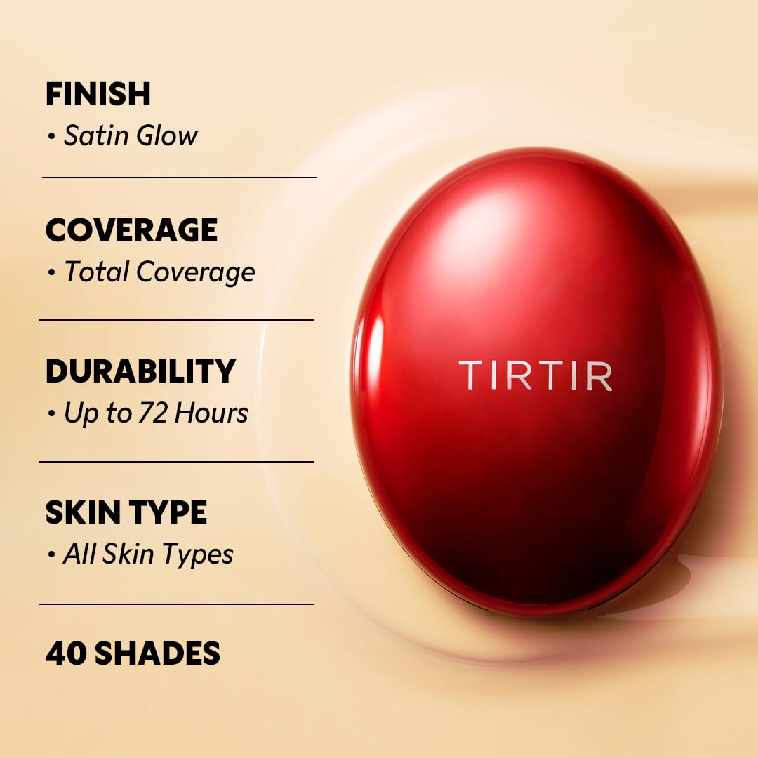 TIRTIR Mask Fit Red Cushion: textura satinada que realza un aspecto radiante.