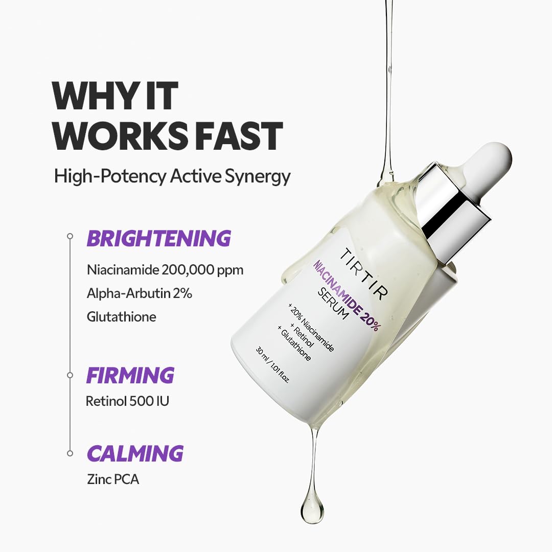 Éclat rapide et peau lumineuse grâce au sérum TIRTIR Niacinamide.