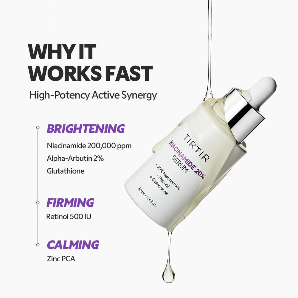 Éclat rapide et peau lumineuse grâce au sérum TIRTIR Niacinamide.