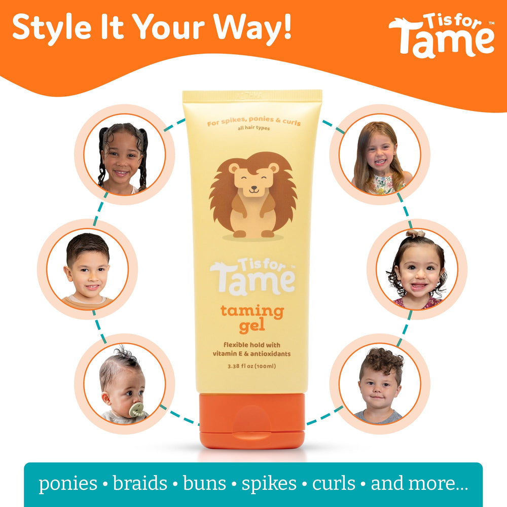 Kids with braids styled using T is for Tame taming gel