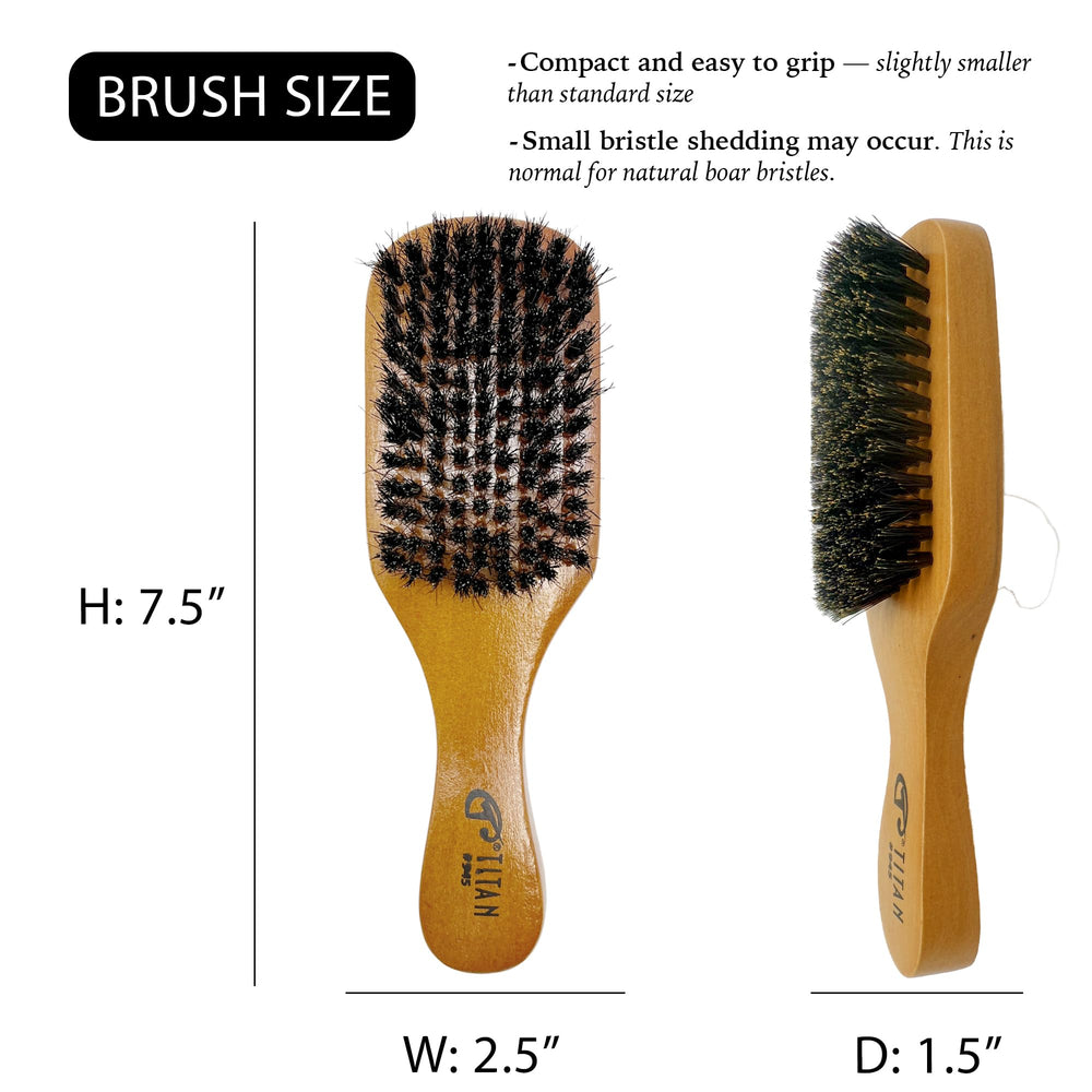 Titan Club Wave Brush con mango de madera duradera para agarre cómodo