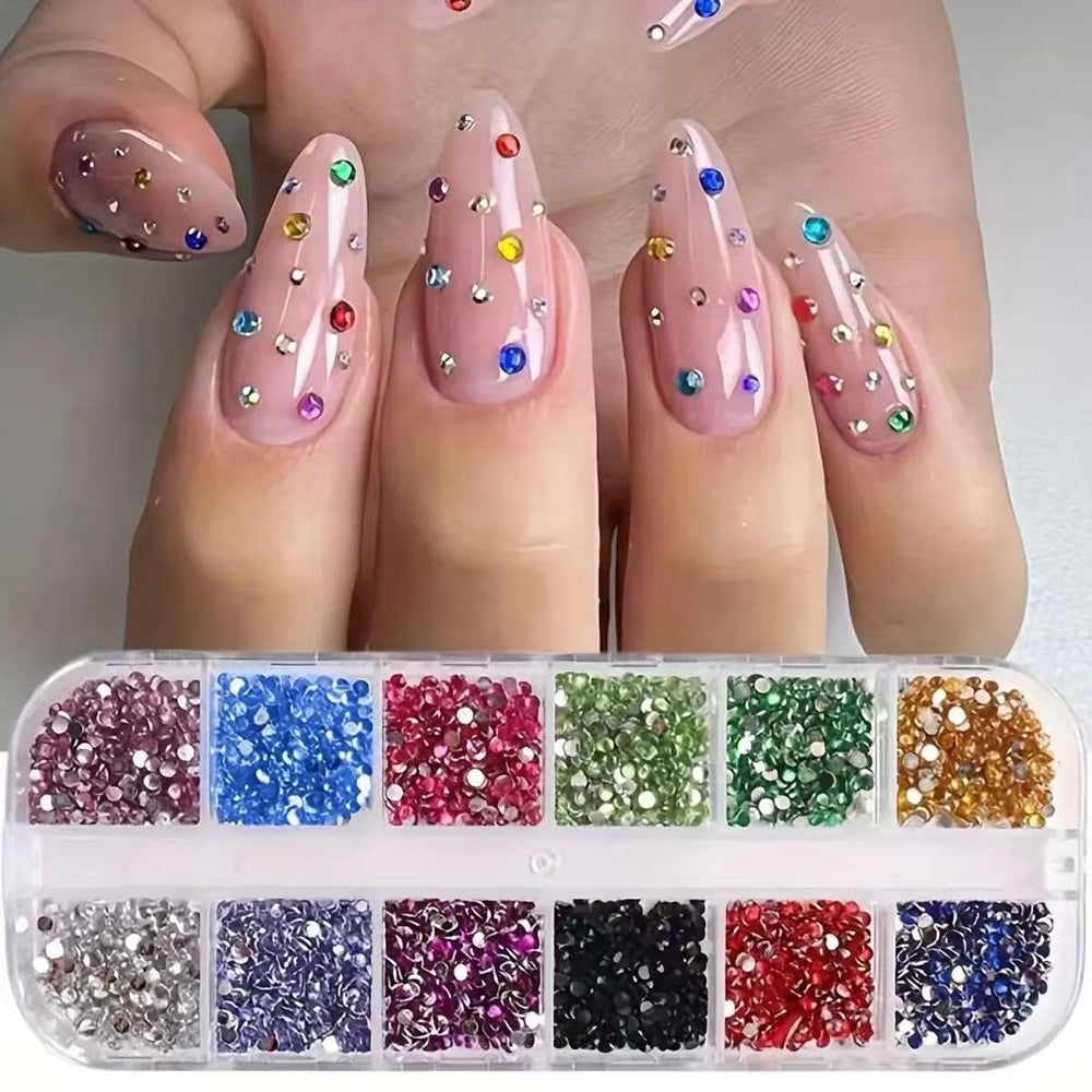 Tiwnefua conjunto de cristal para uñas, brillo intenso y decoraciones versátiles