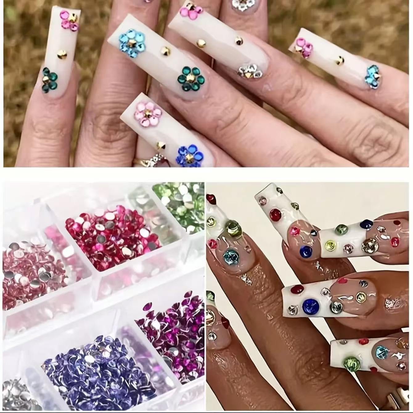 Tiwnefua diamantes para uñas, ideales para manicura con brillo duradero
