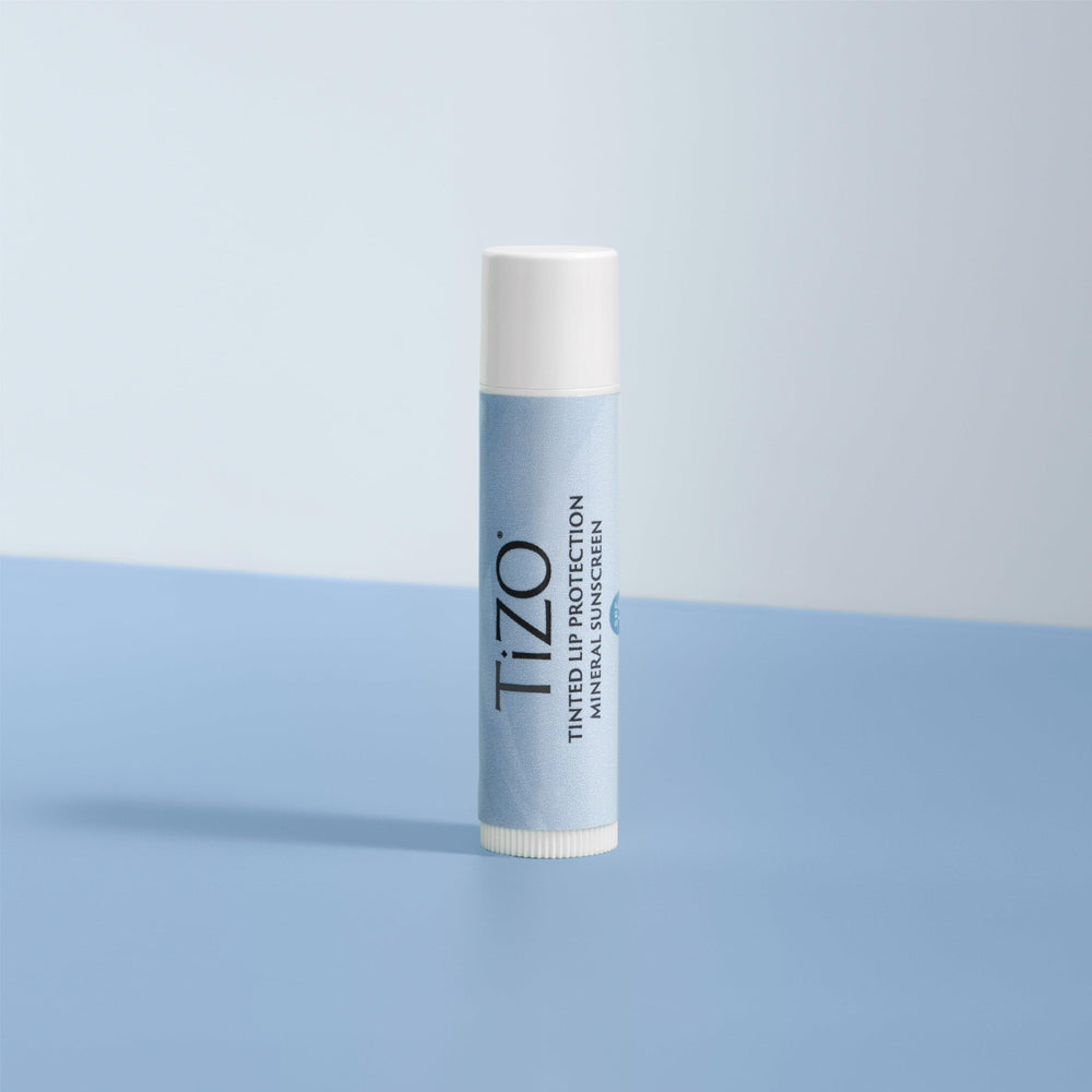 TiZO Lip Protection packaging highlights clean, chemical-free filters and sensitive-skin friendly.