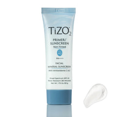 TiZO2 en empaque de bote, protector solar mineral suave para piel clara.