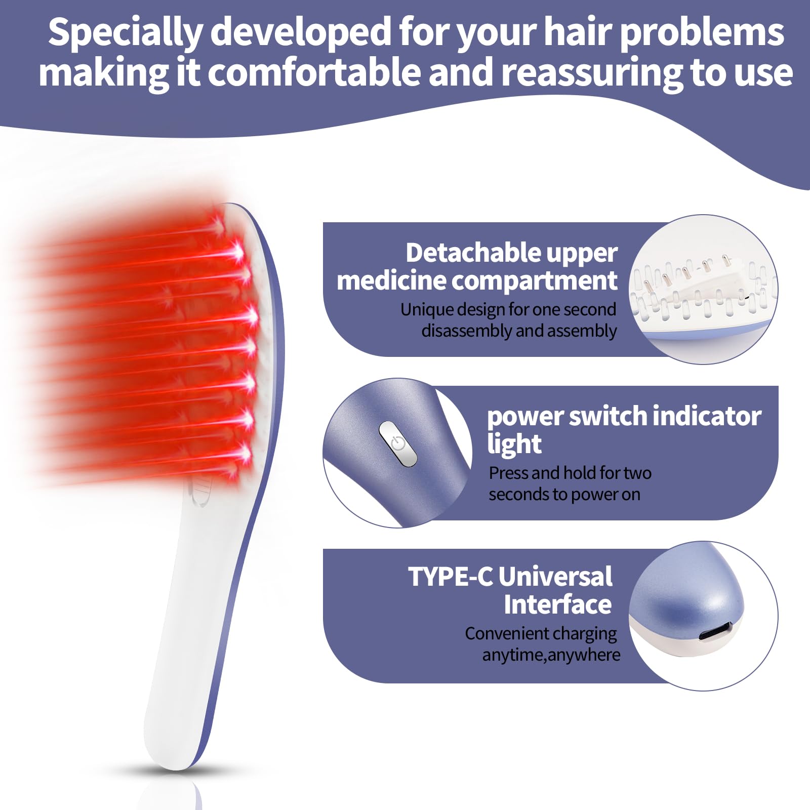 Tkcsoi LaserComb-001 uso semanal recomendado para cabello