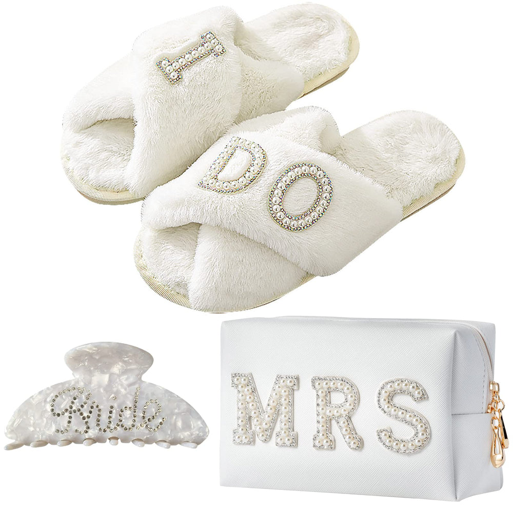 Tkifoda MRS bolso de maquillaje blanco, ideal para organizar cosméticos en viaje.
