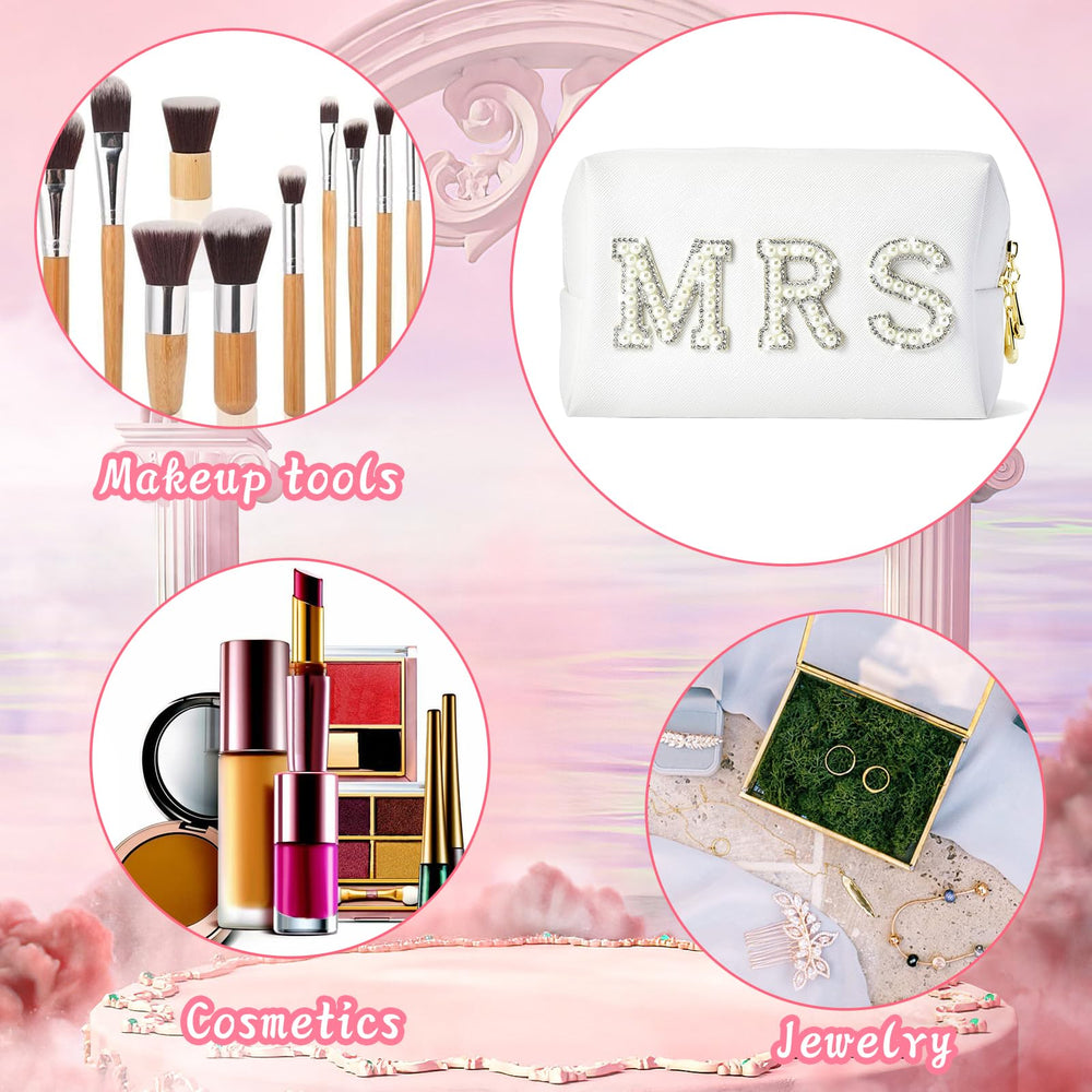 Tkifoda bolso maquillaje blanco con cierre fiable para viajar