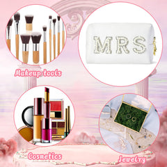 Tkifoda bolso maquillaje blanco con cierre fiable para viajar
