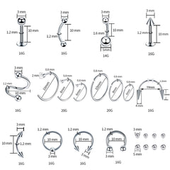 Conjunto labret para labios y otros perforaciones, gran versatilidad