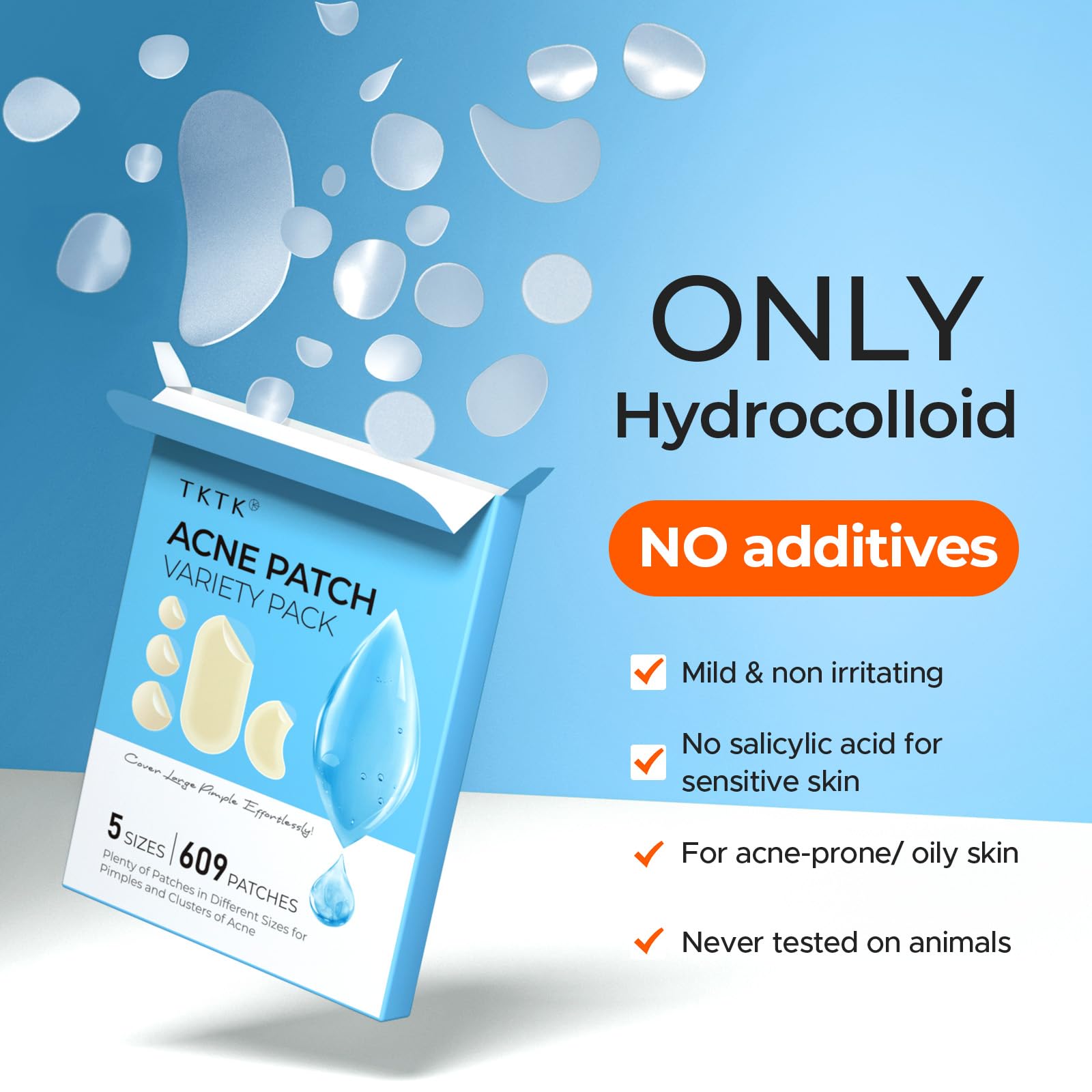 TKTK 609 contoured 33x23 mm patch hugs facial curves.