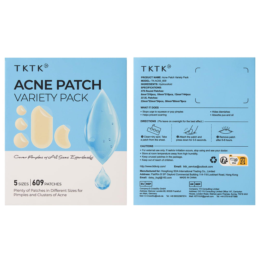 TKTK 609 individually wrapped patches for on-the-go use.