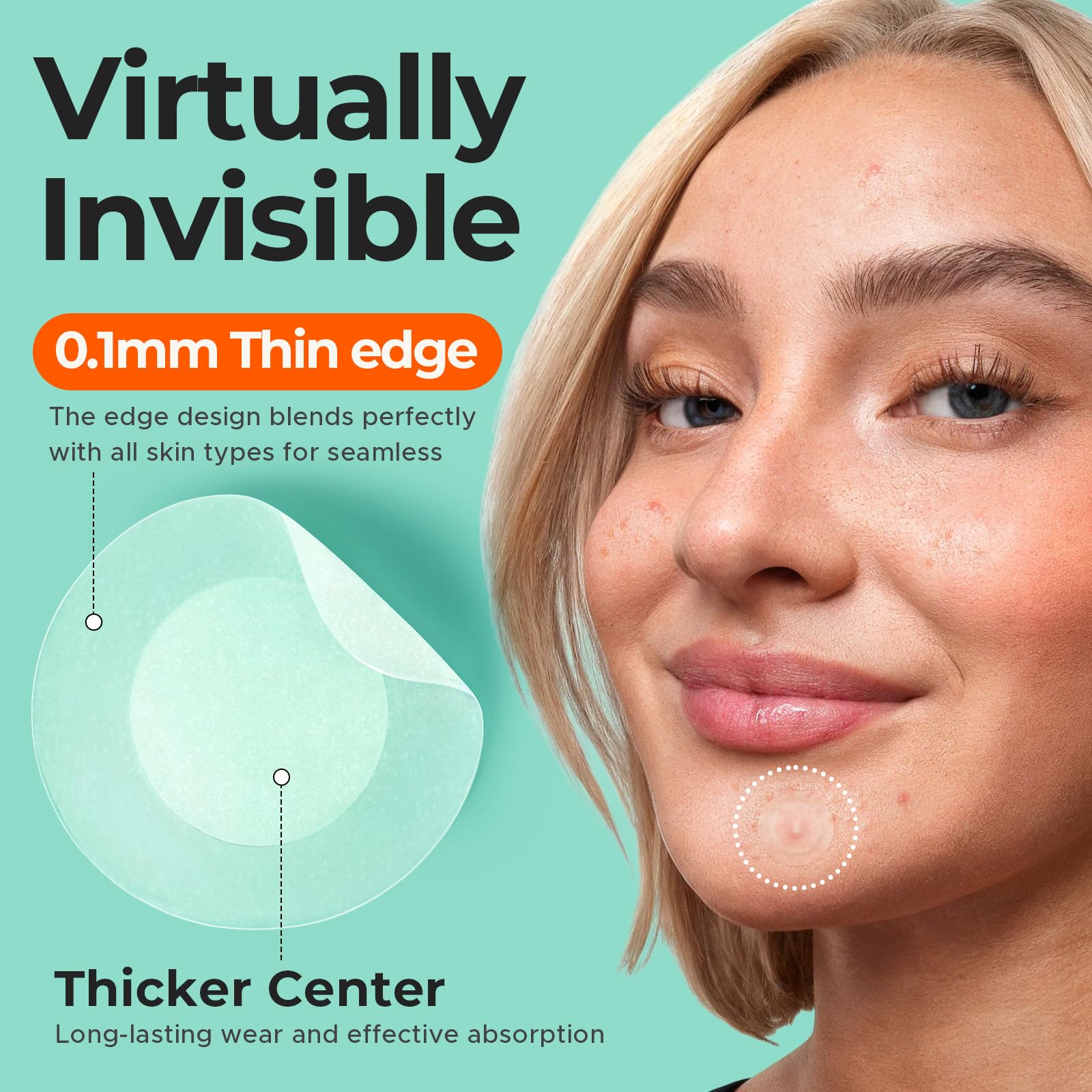 Parche TKTK 12mm transparente para cobertura discreta