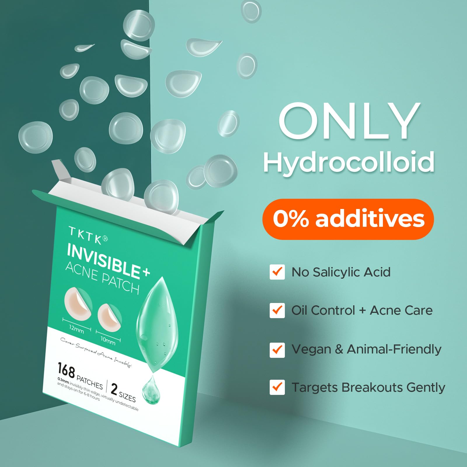 Parche TKTK diseño de despegado fácil para llevar