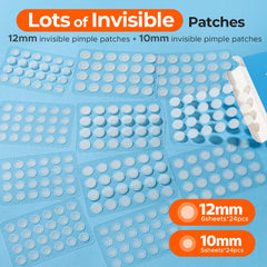 Parches TKTK de 12 mm para granos más grandes, protección discreta