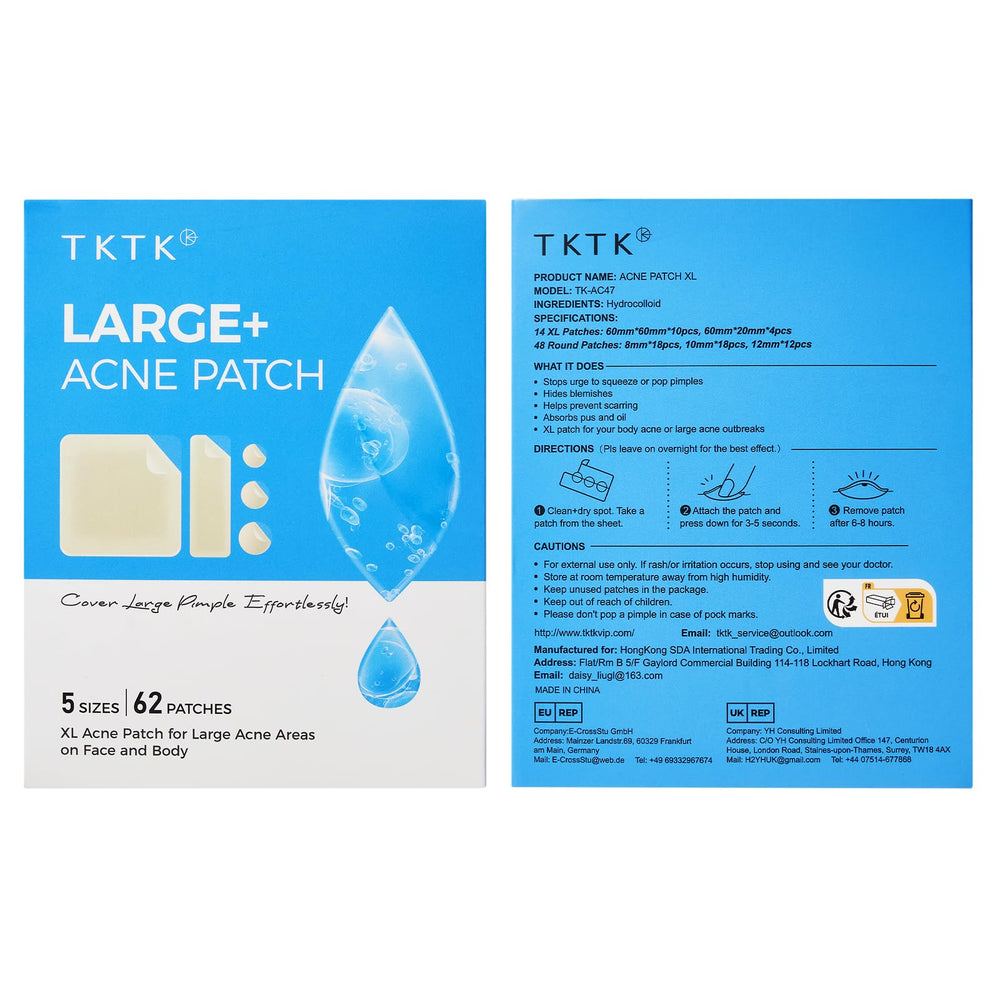 Parche TKTK en empaque individual, práctico para viaje.