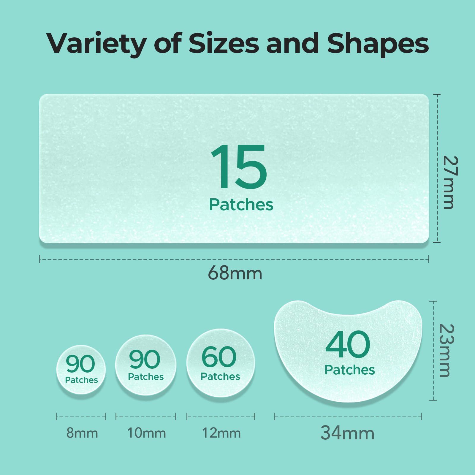 Parche TKTK 8mm para zonas pequeñas, ajuste preciso para puntos.