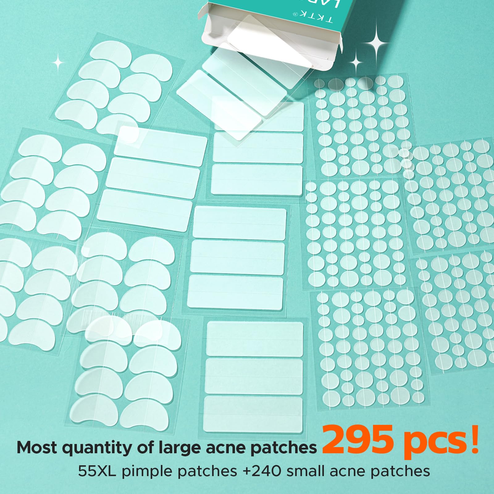 Parche TKTK para acne en la barbilla, cubre zonas grandes con comodidad.