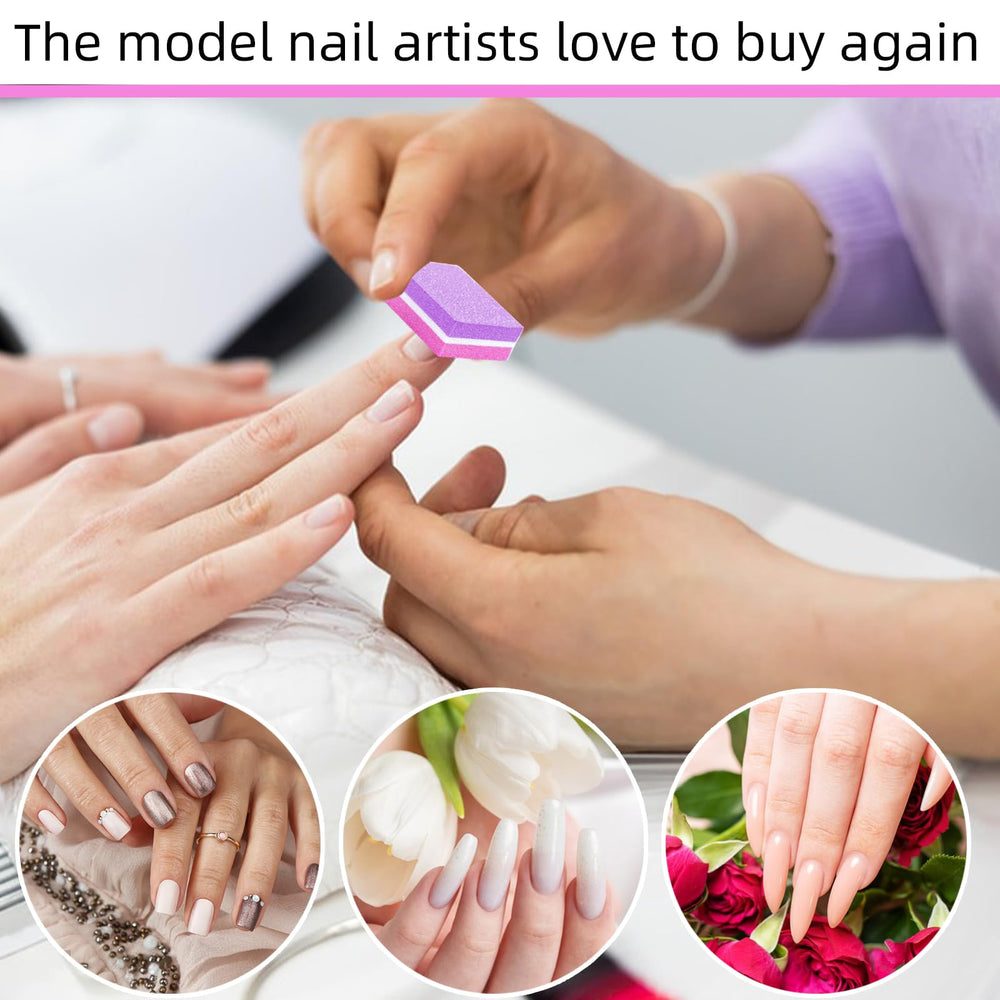 TKYZMS lima-esponja rosa-purpura para manicura elegante y comoda.