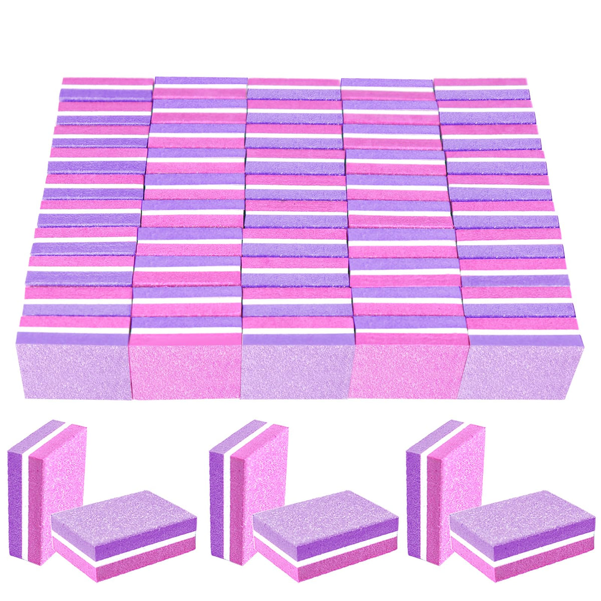 TKYZMS lima esponja uñas, 100-180 grit, doble cara para acabado uniforme.