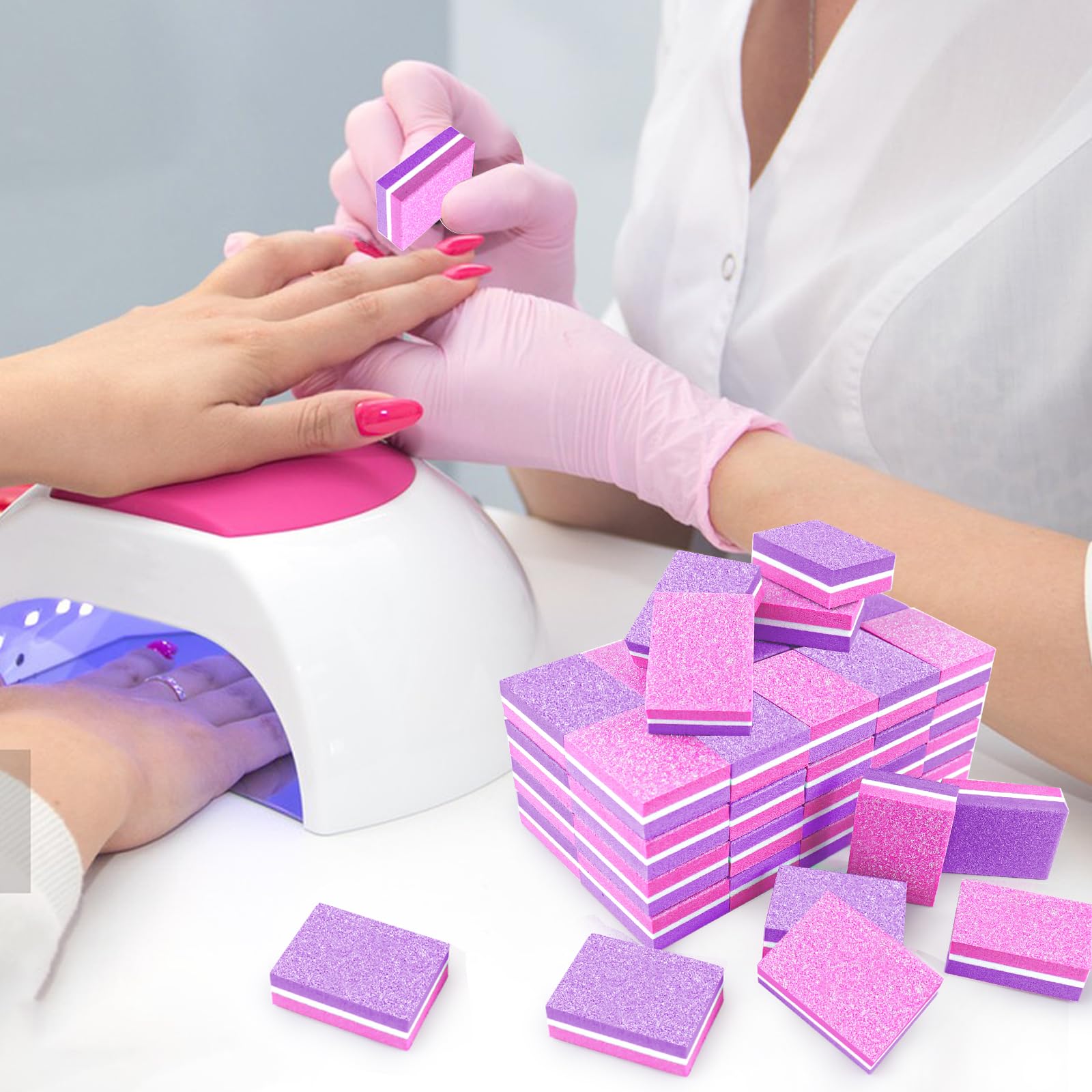 TKYZMS lima mini buffer uñas acrilicas y naturales, doble cara.