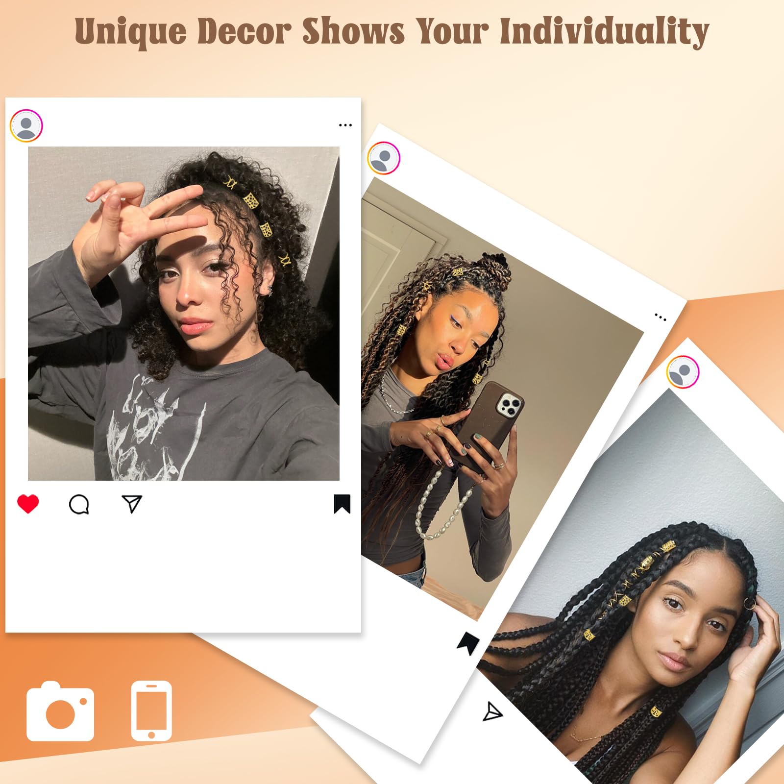 Extensiones doradas TLAZZ para trenzas, complemento luminoso para mayor volumen.