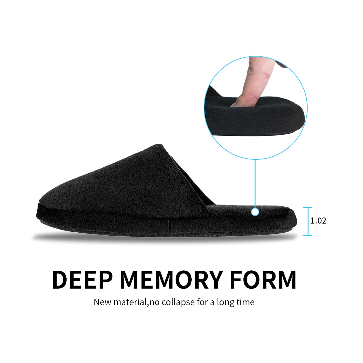 Pantuflas Tlizzz7 con espuma de memoria para apoyo suave durante el descanso.