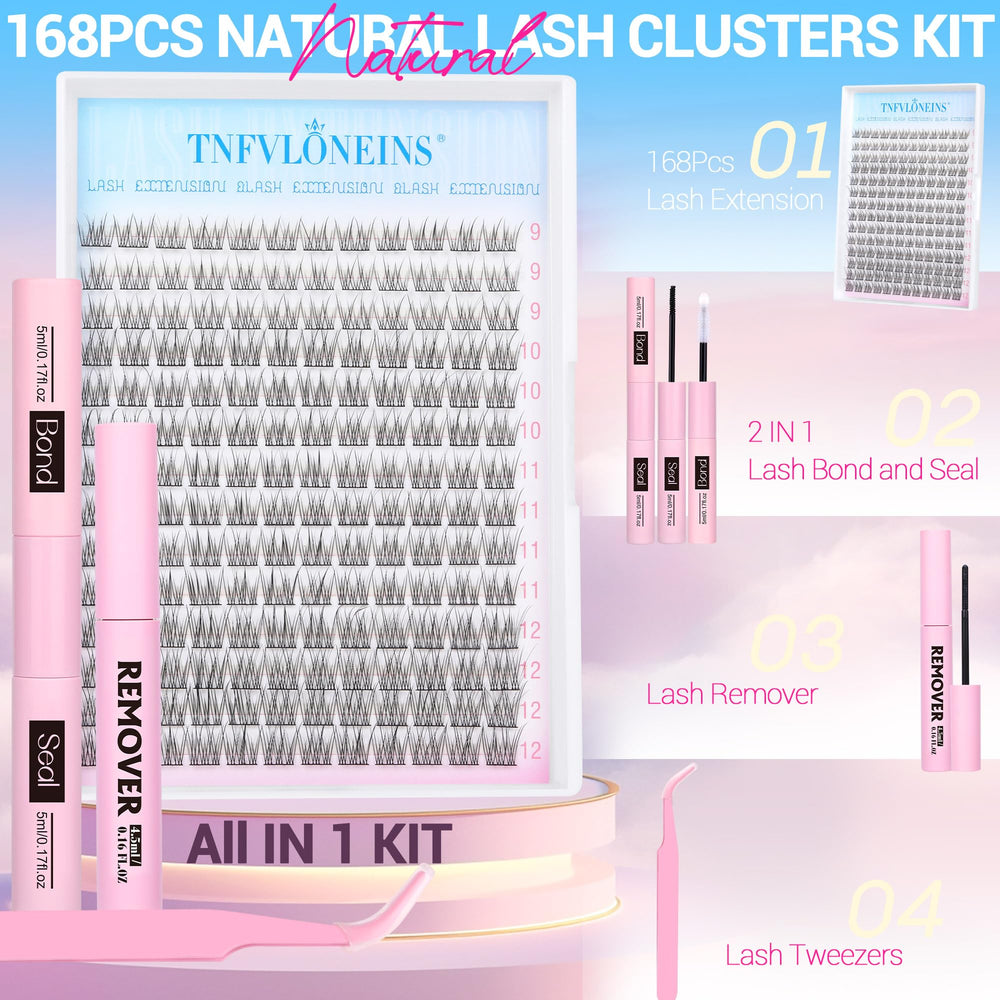 TNFVLONEINS clusters pestanas naturales 9-12 mm para realzar la mirada