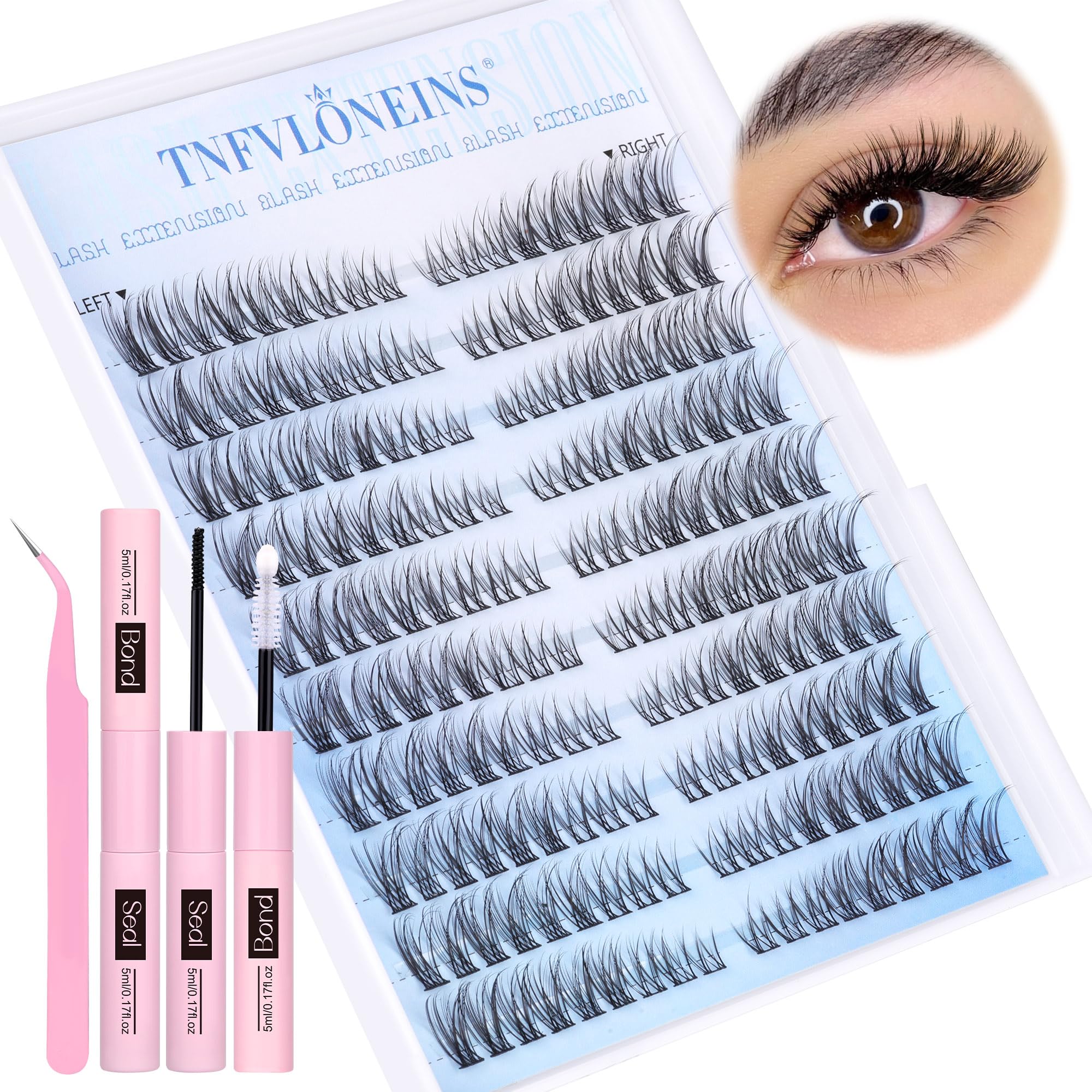 TNFVLONEINS conjunto de pestañas naturales para un look suave.