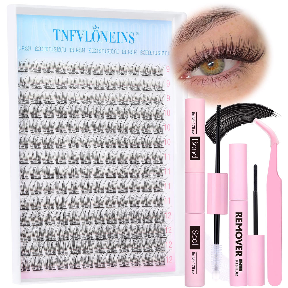 TNFVLONEINS kit extensiones pestanas clusters ligeros para un look natural