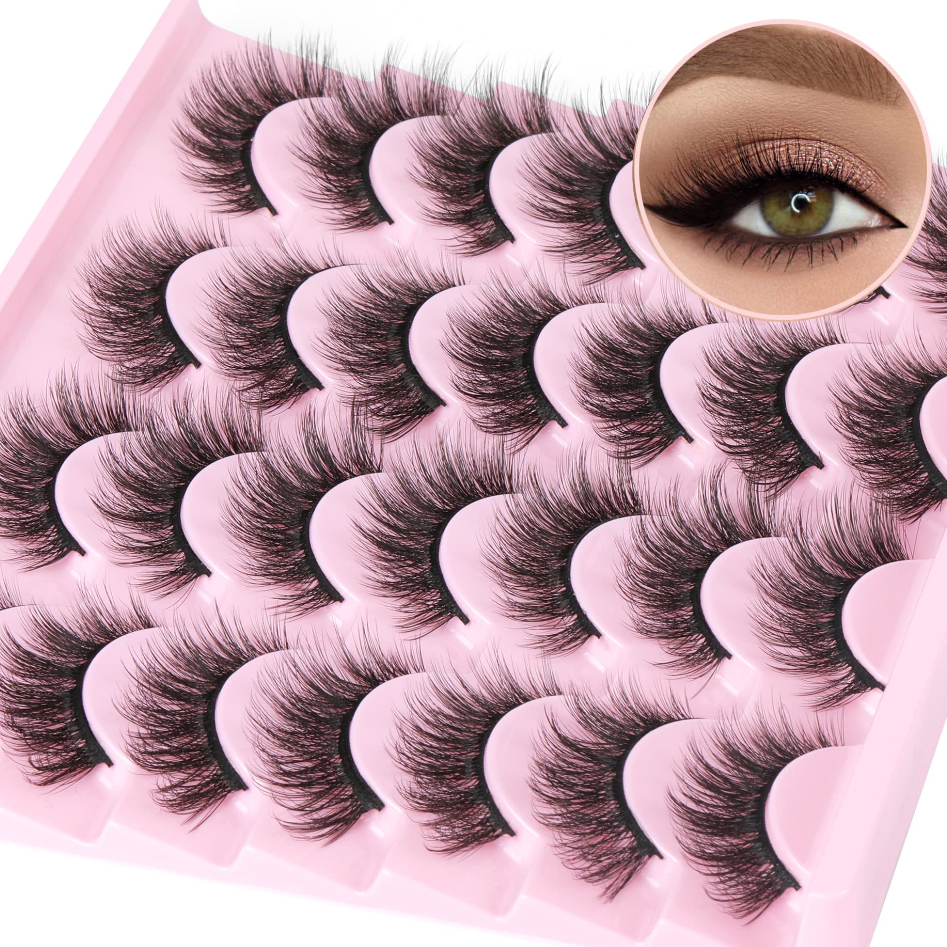 Pestañas TNFVLONEINS con ojo gato, 14 mm, para un look definido