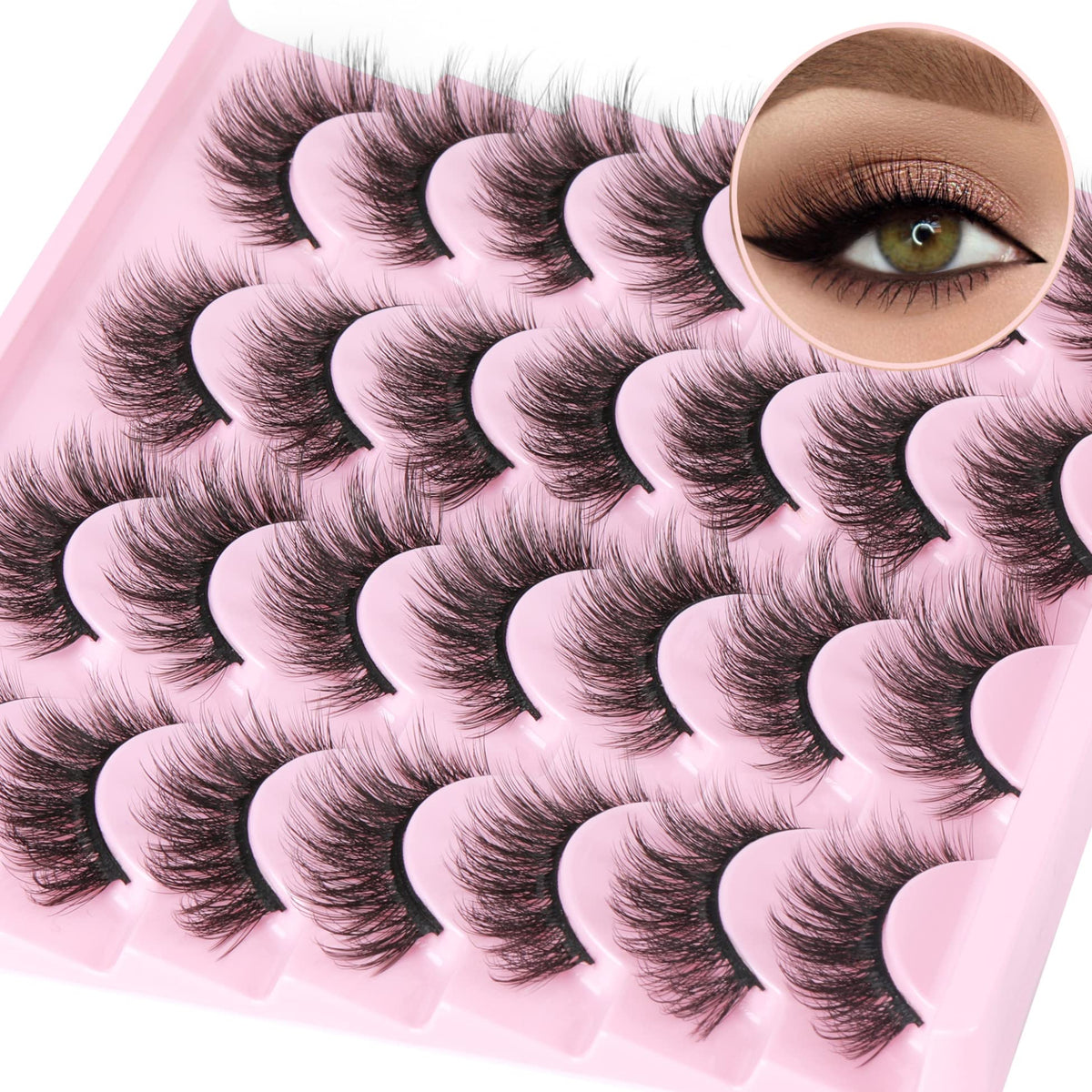 Pestañas TNFVLONEINS con ojo gato, 14 mm, para un look definido