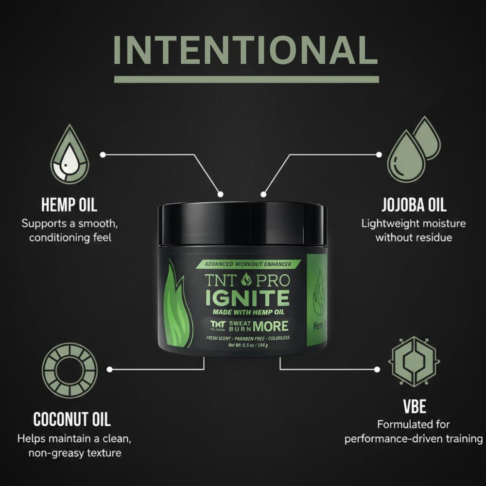 TNT Pro Ignite genera calor suave durante el entrenamiento para activar músculos.