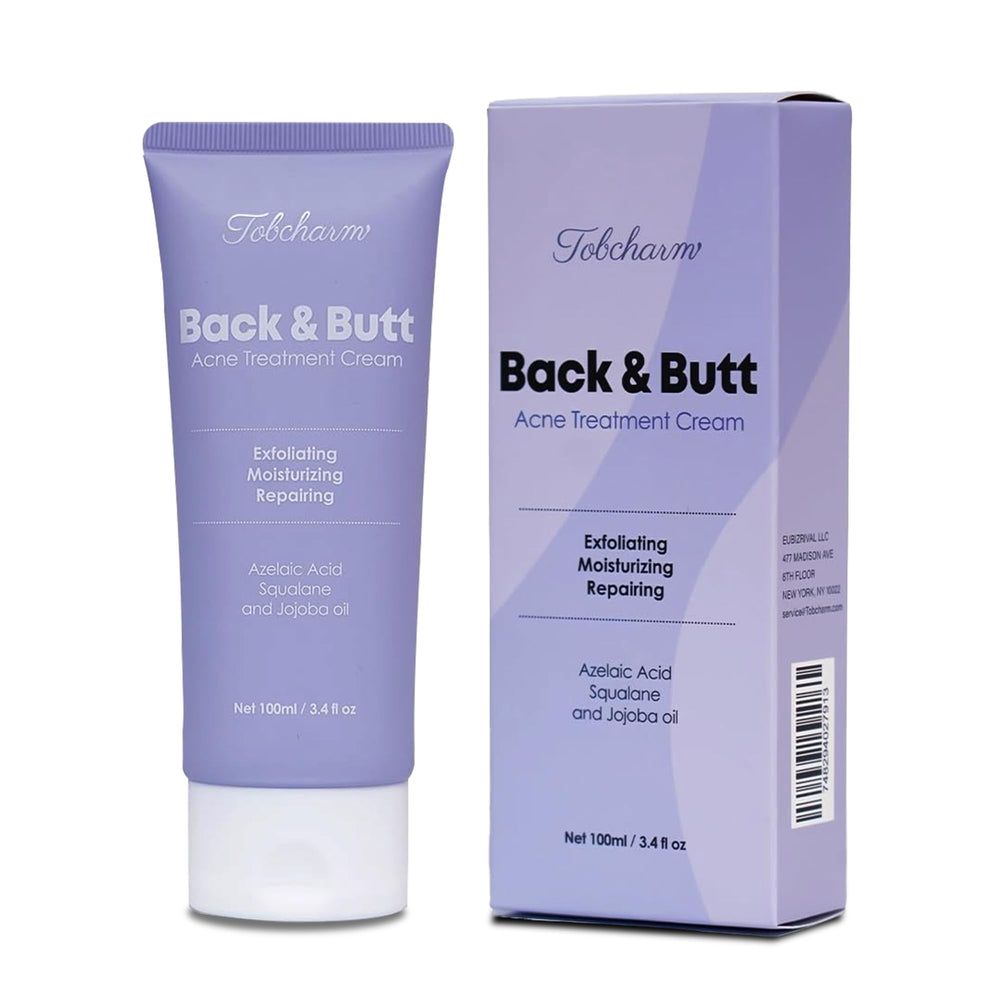 Tobcharm tratamiento acné trasero crema para alivio y claridad de la piel.