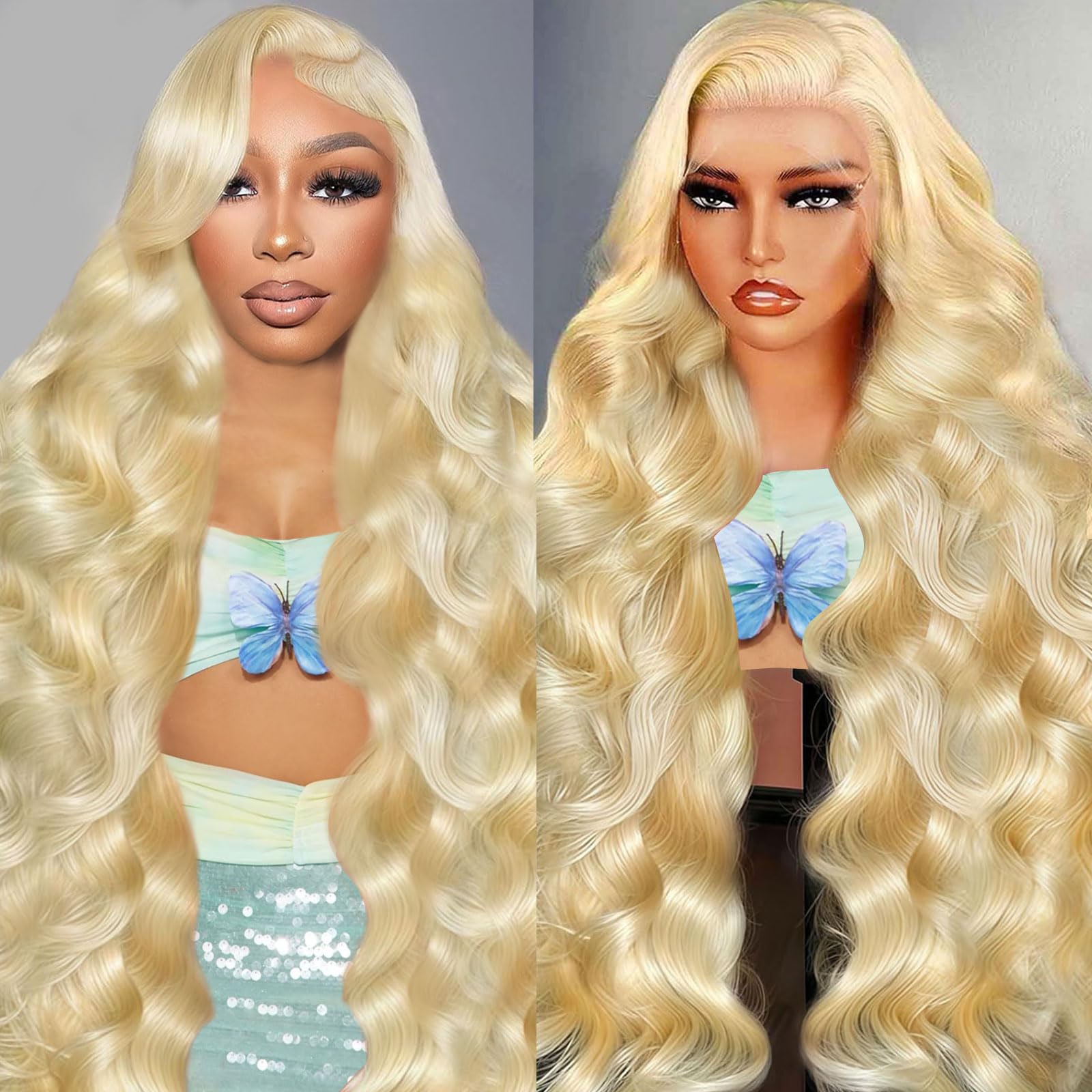 Tobeaper 32in Blonde Lace Front Wig with natural lace-front for seamless blending.