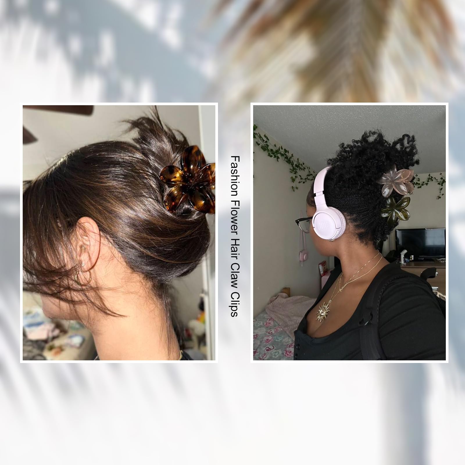 Clips de flores Tobeffect hibisco neutro 3: estilo suave para cabello fino