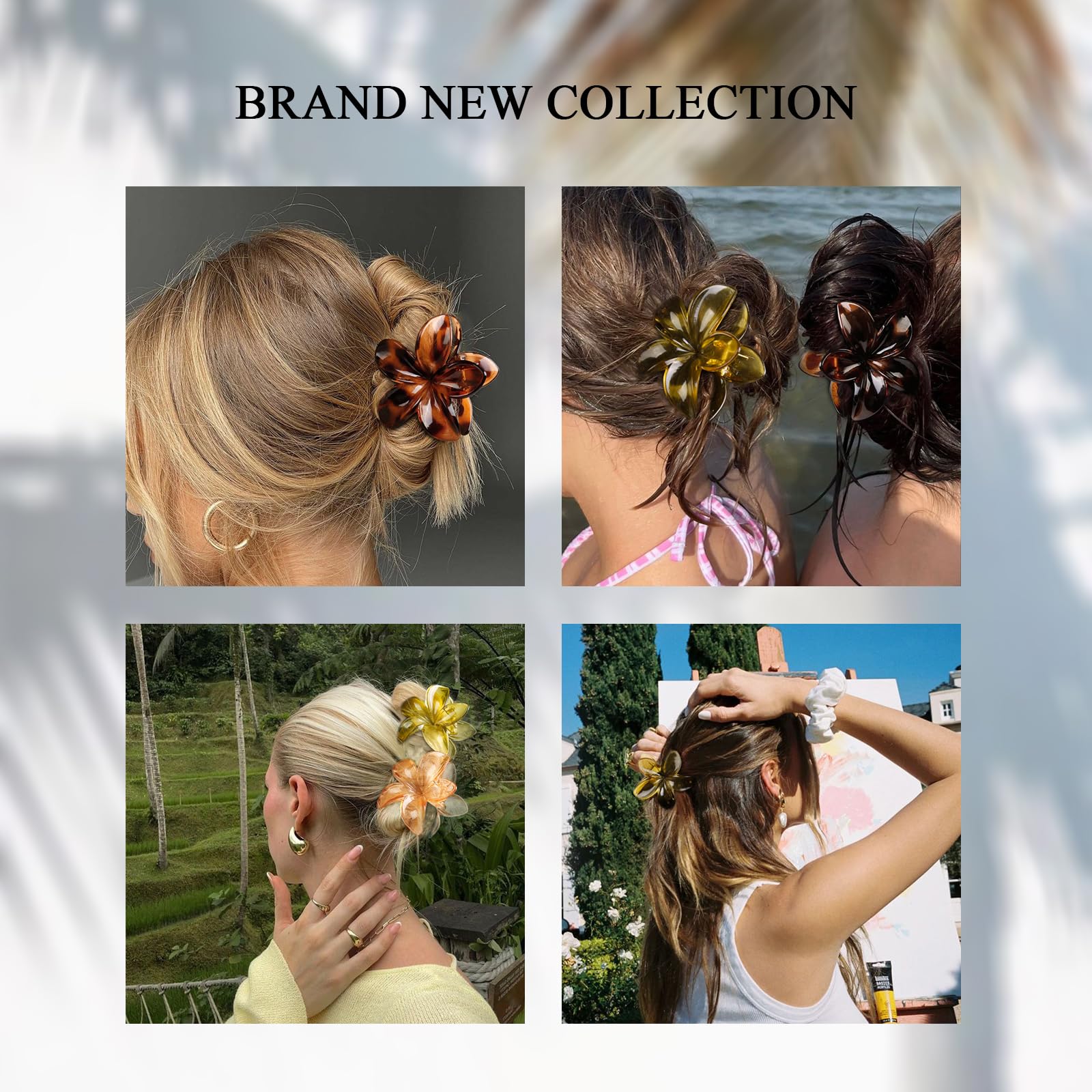 Clips de flores Tobeffect hibisco neutro 4: color pastel para combinar con outfits