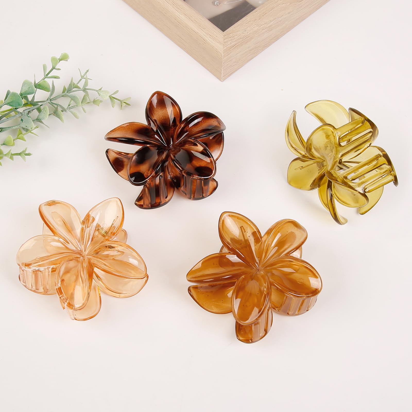 Clips de flores Tobeffect hibisco neutro 8: acabado brillante que realza cualquier look
