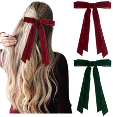 Lazo de pelo Tobeffect en rojo de terciopelo para un estilo elegante.