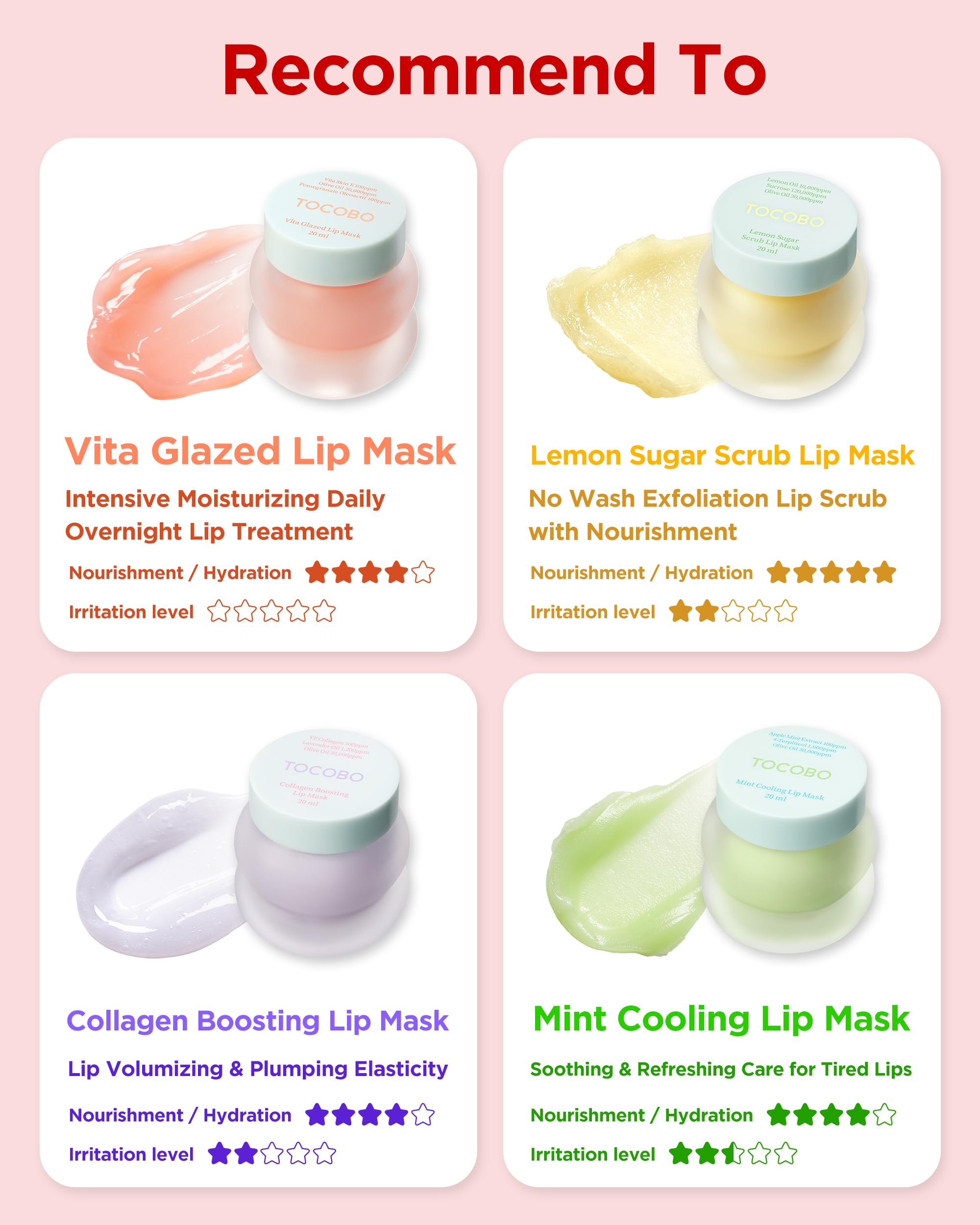 TOCOBO Labios limón-azúcar máscara-resultados-brillo: labios más brillantes al despertar.